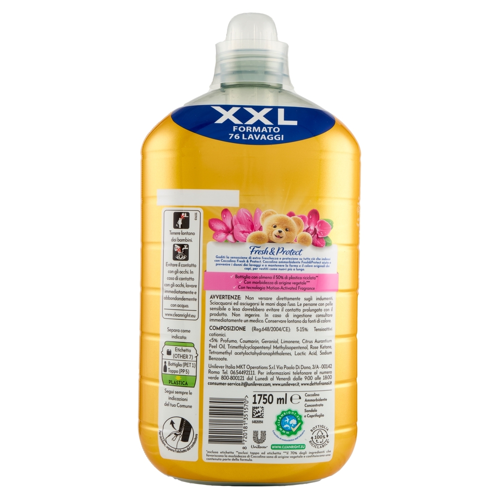 Coccolino Ammorbidente Concentrato Intense Care Sandalo & Caprifoglio 76 Lavaggi 1750 ml